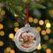 3.25" Silver-Plated Photo Frame Christmas Ornament with European Crystals